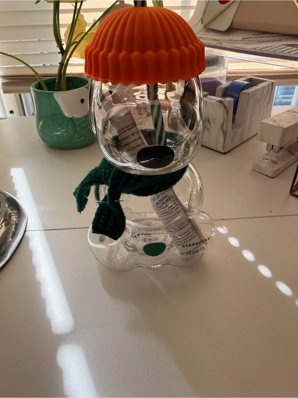 Starbucks Clear Glass snoopy (peanut collaboration.